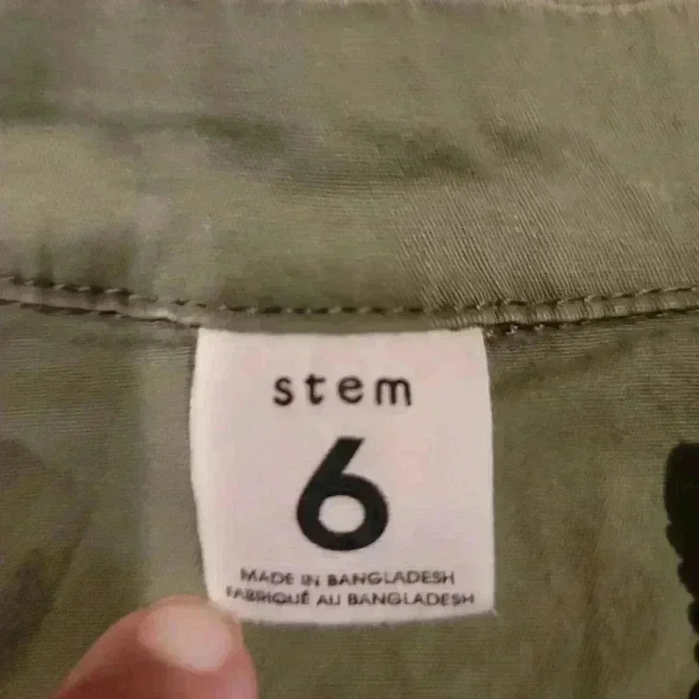 Nordstrom Stem Girls Jacket With Ruffle Sleeve  Size 6 Olive - Picture 3 of 5
